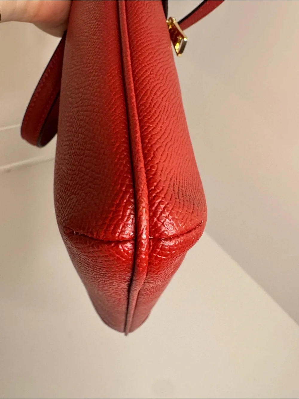 #403 Coach NWT Crossgrain Mini Rowan File Red Crossbody Bag
